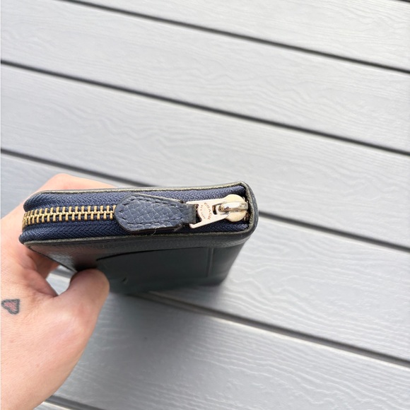 Coach Navy Leather Zip Wallet - Picture 4 of 6